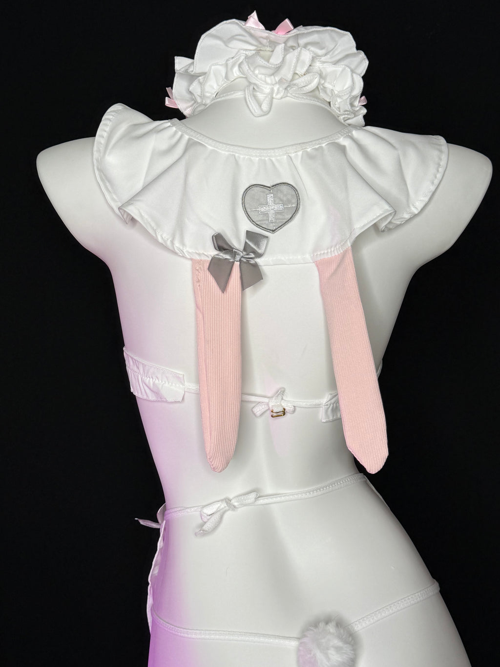 Pink Bow Bell Kawaii Maid Lingerie Set