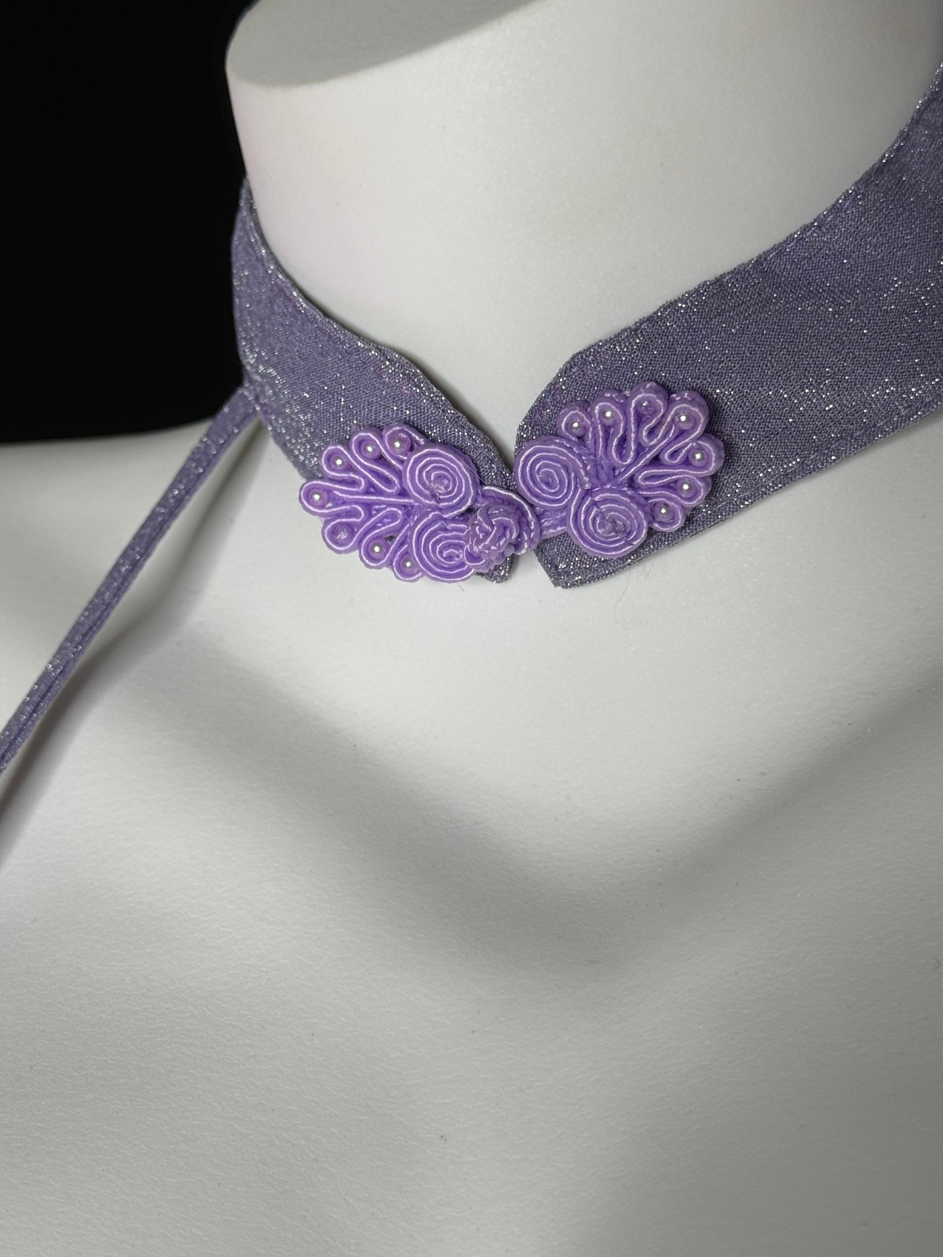 Lavender Glitter Halter Qipao Mini Lingerie Dress