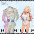 Japanese-style kimono chiffon nightgown